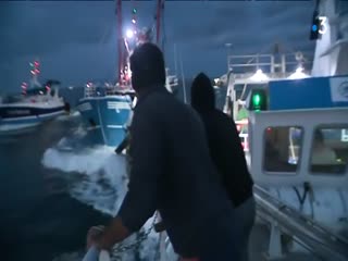 Морской бой между французскими и английскими рыбаками из-за гребешков