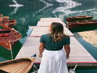 Озеро Брайес (Praiser Wildsее) в Доломитовых Альпах, Южный Тироль