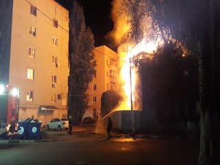 Ночной пожар в Саратове