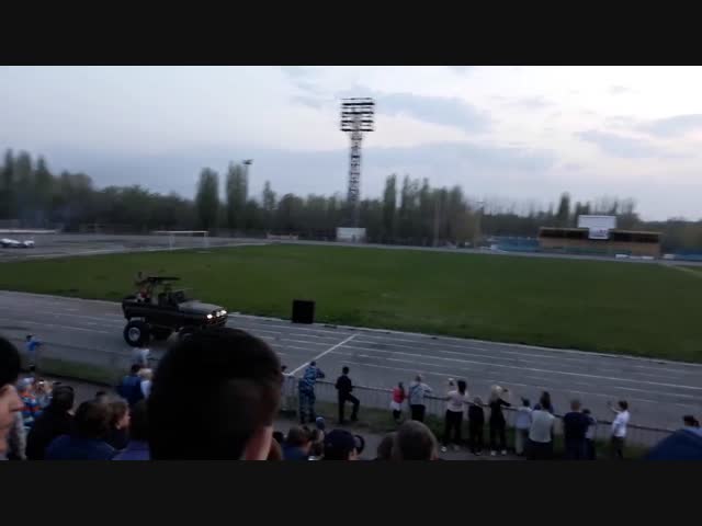 Пожар на шоу каскадёров в городе Волжский