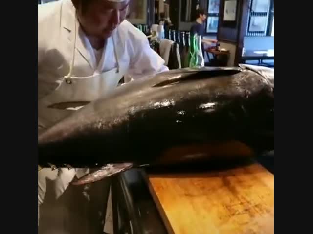 Разделка тунца для суши