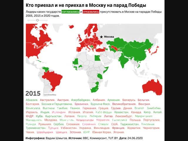 Кто приехал и не приехал на парад в Москву