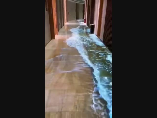 3D вид на коридор гостиницы