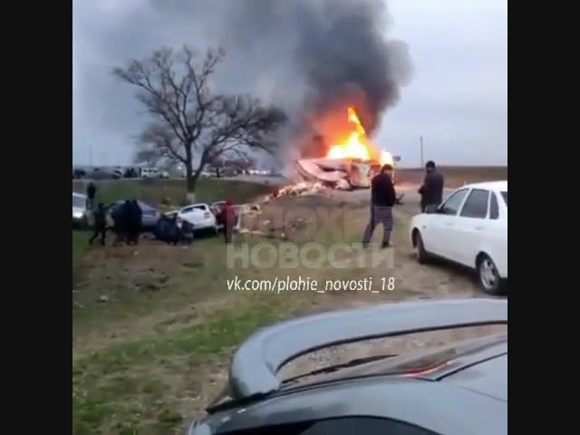 Смертельное ДТП закончилось взрывом