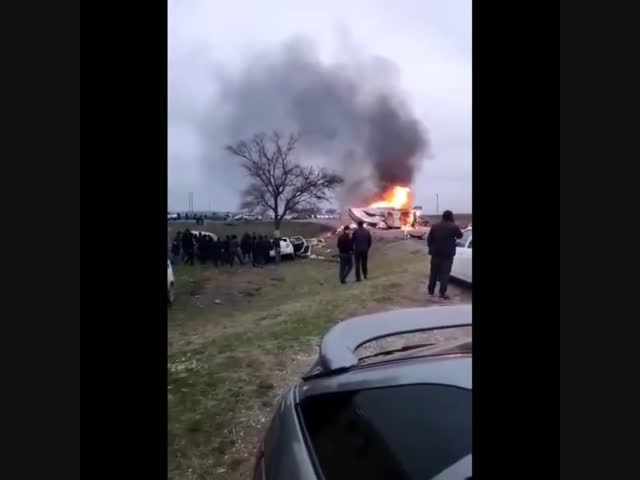 Взрыв после ДТП в Дагестане
