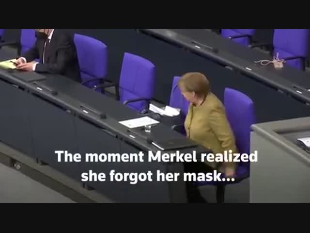 Пациентка Меркель забыла надеть маску