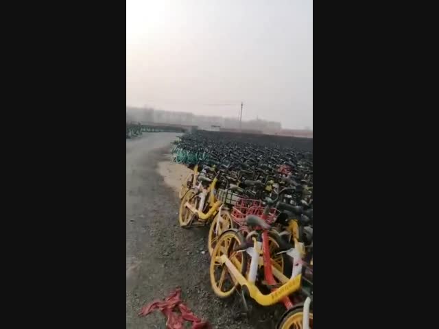 А это кладбище велосипедов в Китае