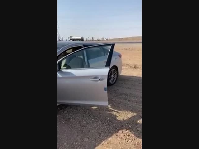 Наезд на железный прут при скорости 140 км