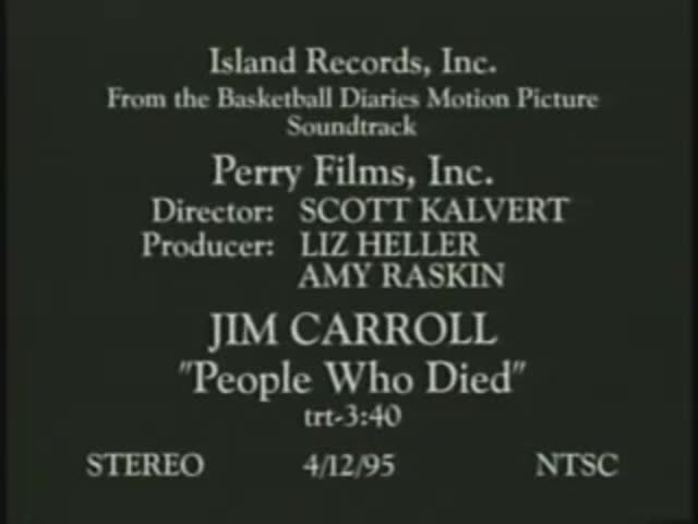 Ностальгия. People Who Died - The Jim Carroll Band