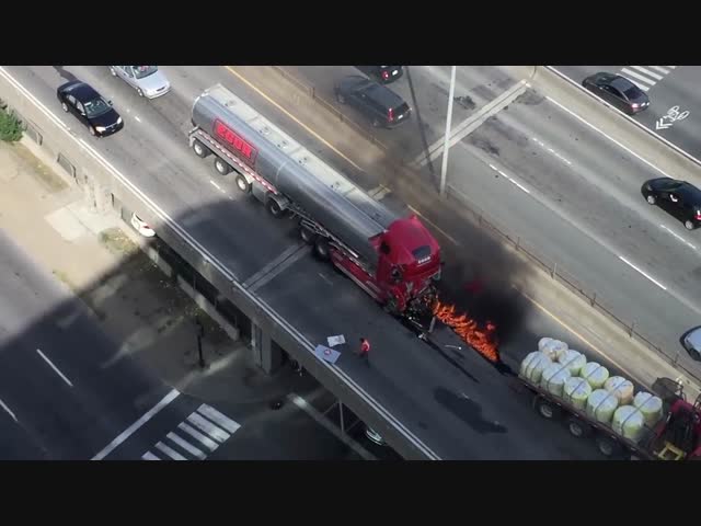 Взрыв бензовоза во Франции