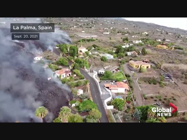 Вулкан Ла Пальма уничтожает бассейн 
