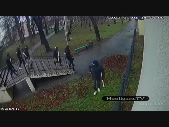 Драка Футбольных фанатов в Польше