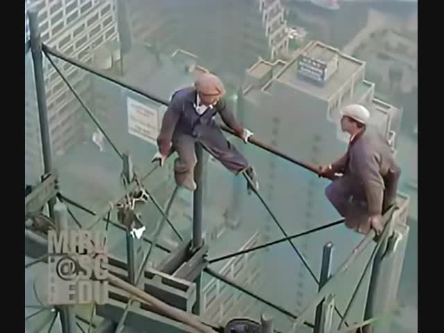 На строительстве небоскрёба в 1929 году