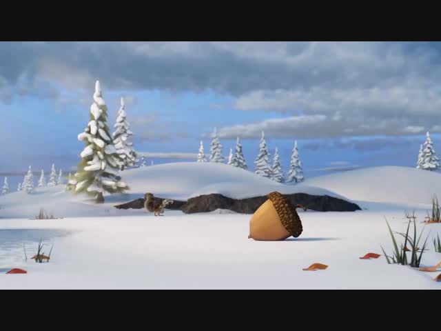 Белка всё-таки съела жёлудь