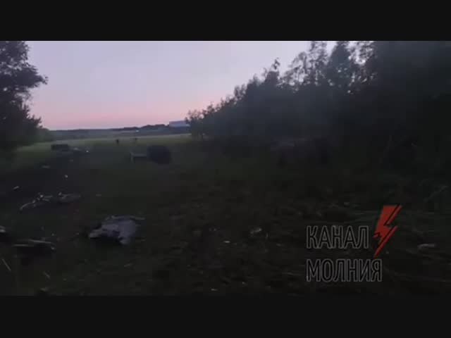 С места падения военно-транспортного самолёта под Рязанью