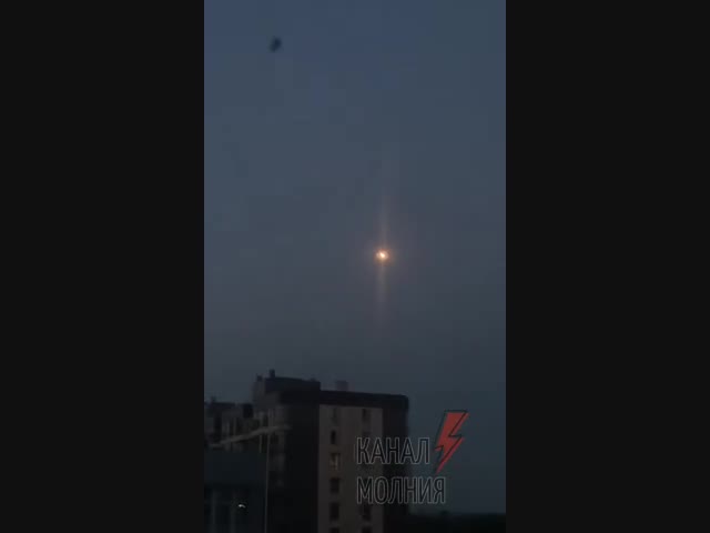 Пролёт ракеты над городом Днепром