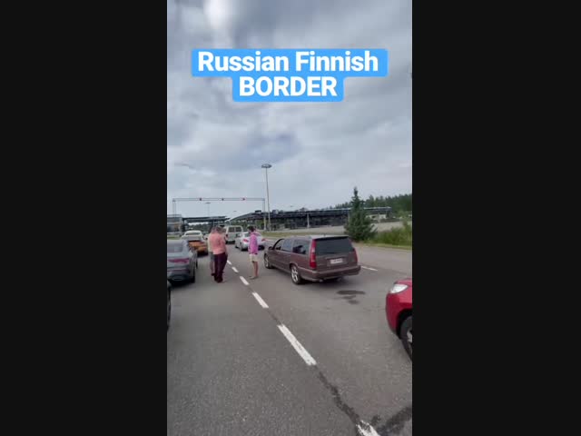 Очередь на российско-финской границе