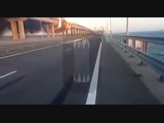 Первые видеокадры с разрушенного Крымского моста