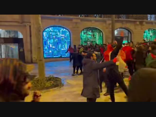 Беспорядки в Париже после победы команды Марокко над Португалией
