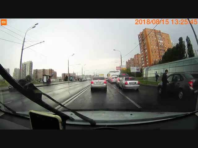 Скорая против девушки-пешехода