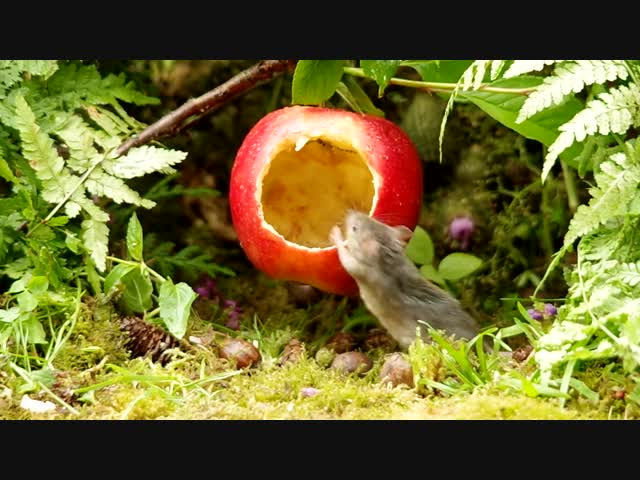 Мышки кушают яблочко в яблочке