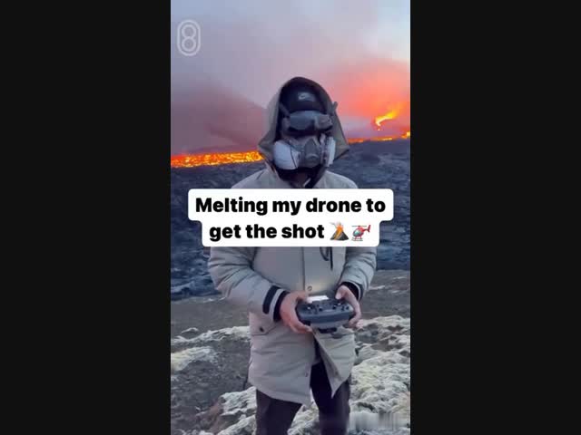 Экстремальная съёмка извержения вулкан в Исландии