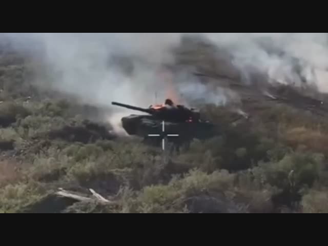Детонация танка на запорожском направлении