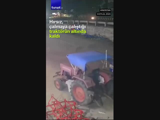 Турецкий воришка угодил под колесо, пытаясь угнать трактор  