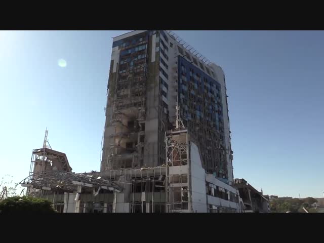 Одесский морской вокзал и отель «Одесса», разрушенные в результате воздушного удара