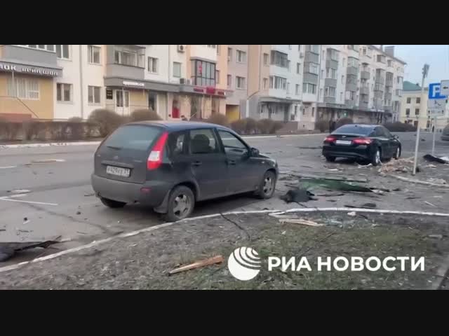 Центр Белгорода после прилета