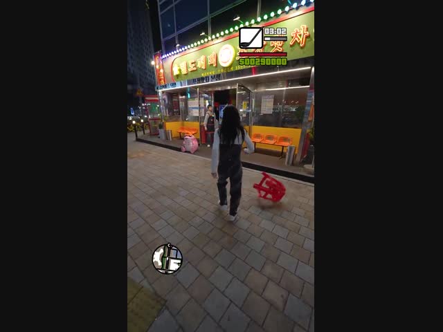 Реклама корейского кафе в стиле GTA