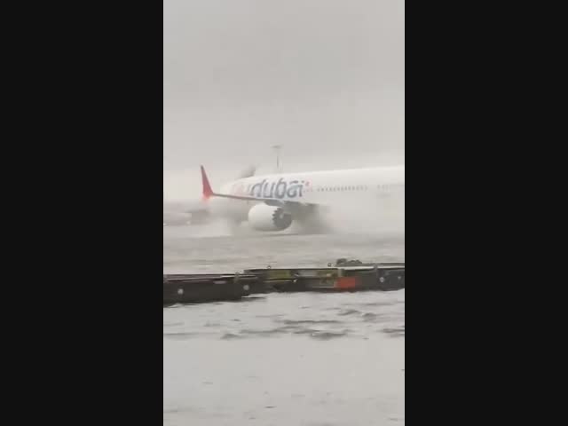 -Мы приземлились, простите, приводнились в аэропорту Дубая