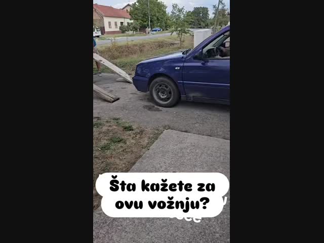 "Что скажете о таком вождении"? -  надпись на сербско-хорватском