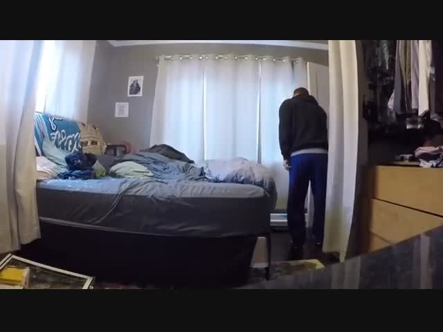 Дикий индюк забрёл в спальню