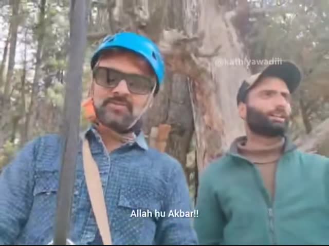 Турист на зиплайне случайно снял террористическую атаку (Кашмир, Индия)