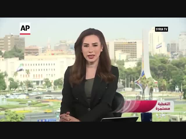 Сирийское телевидение сняло момент попадания Израильской ракеты по Министерству обороны